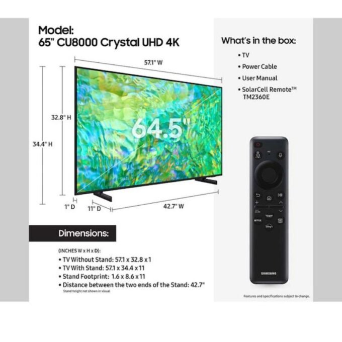 Samsung 75CU8000 75 inch CU8000 Crystal UHD 4K Smart TV - Image 3