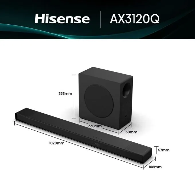 Hisense AX3120Q 3.1.2 CH Soundbar, 440 W - Image 3