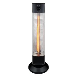 Mika Patio Heater, 650W-2000W, With Remote, Black MH402R