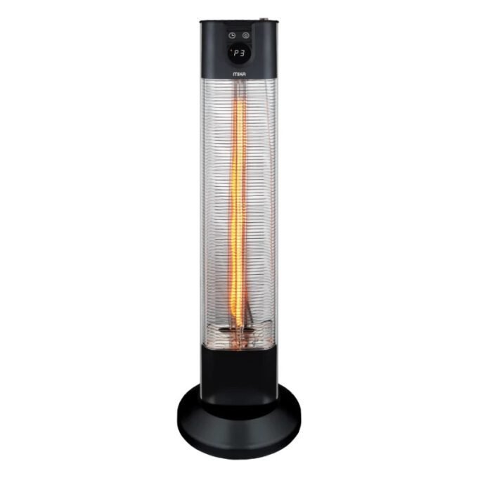 Mika Patio Heater, 650W-2000W, With Remote, Black MH402R