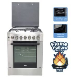 Mika Standing Cooker, 60cm X 60cm, 3 + 1, Electric Oven, Half Inox MST6131HI/WOK